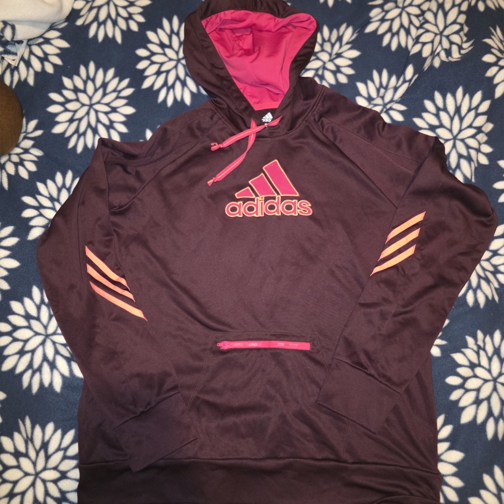 Adidas Maroonish Brown Sl and Pink Hoodie
